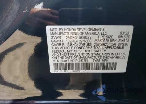 2023 Acura Mdx A-Spec z USA, uszkodzony, nr VIN 5J8YE1H04PL037254
